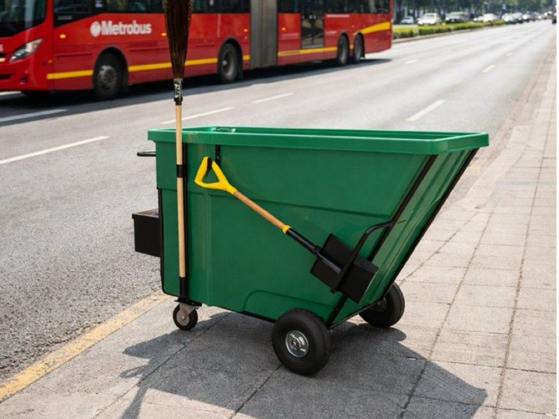 Barrendero Carro Recolector de Residuos 500 – Eficiencia y Capacidad para Limpieza Urbana