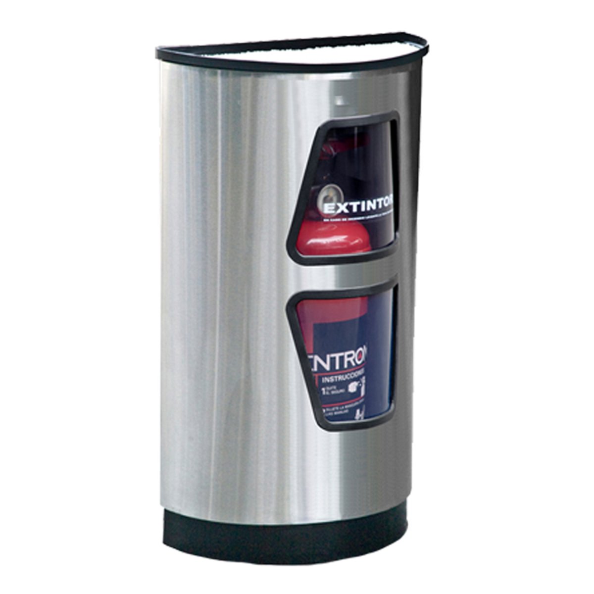 Contenedor Medio Punto para Extintor CO₂ – Acero Inoxidable (Hasta 6 kg)