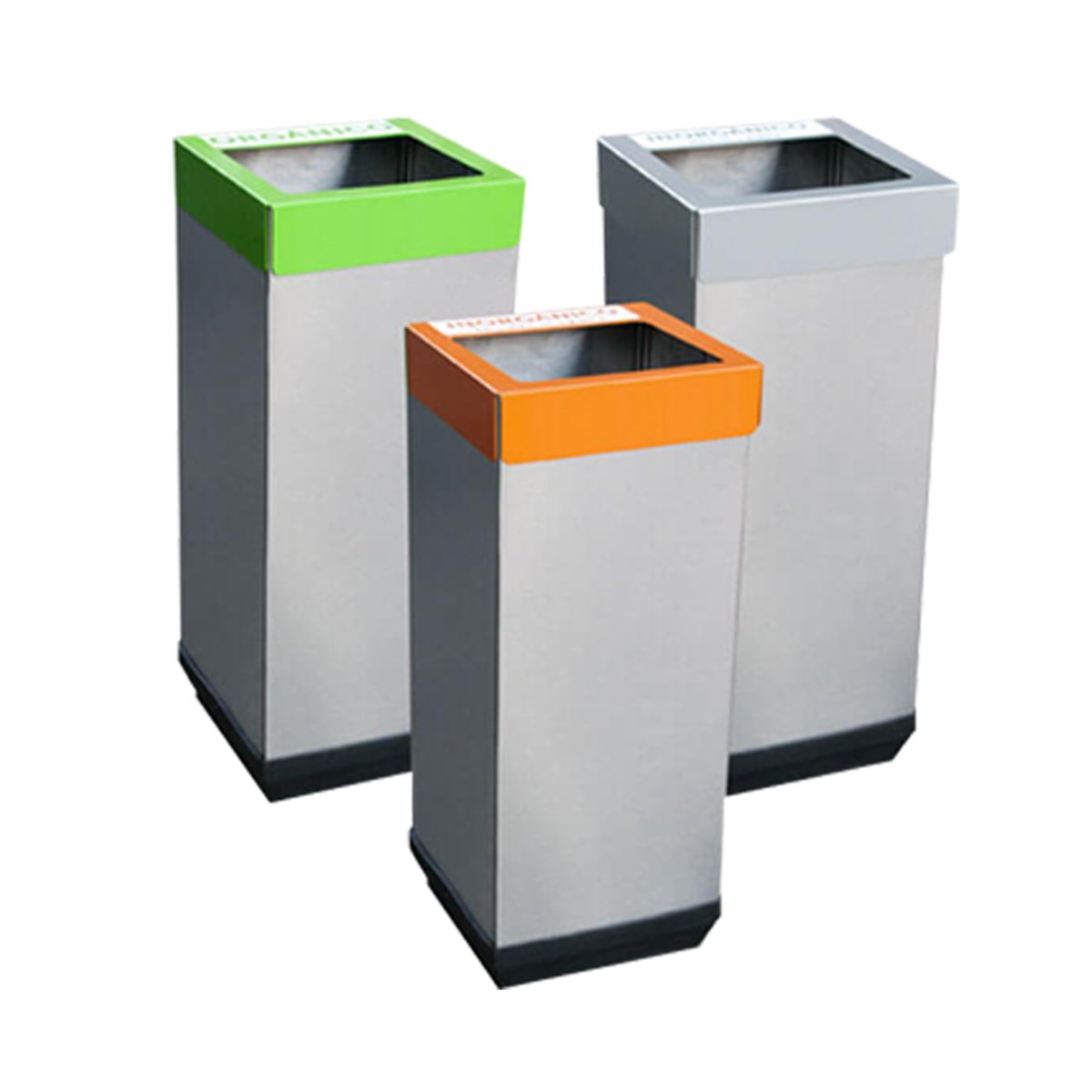 Bote de Basura Cubo con Tapa Abierta para Reciclaje – Acero Inoxidable | 43 Litros