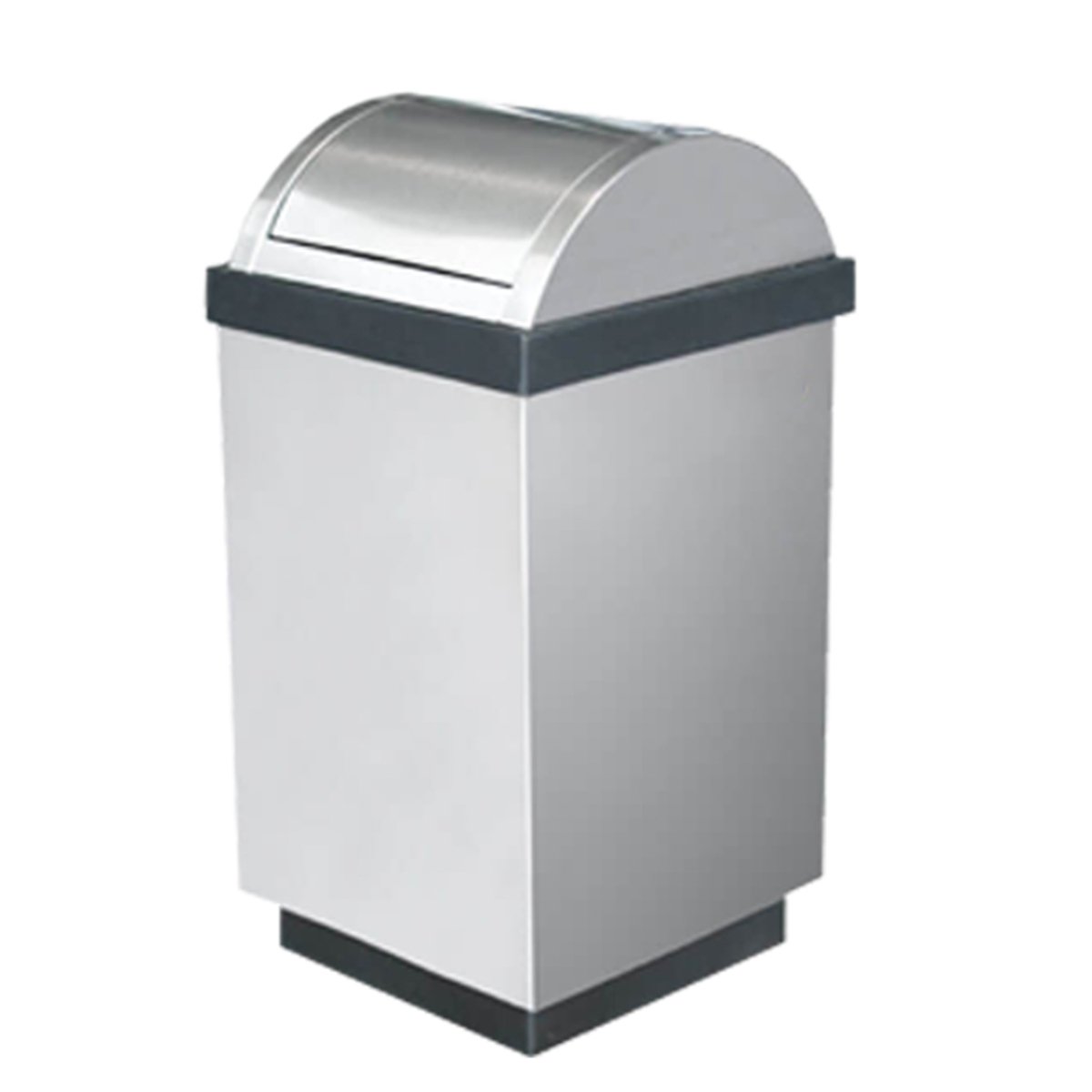 Bote de Basura Cubo con Tapa Pirámide de Acero Inoxidable – 110 Litros