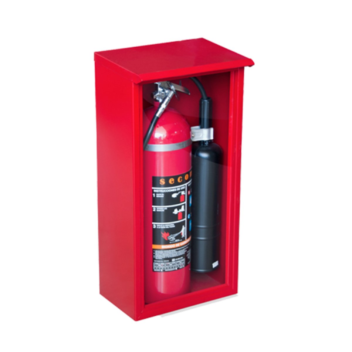 Porta Extintor en Acero – Color Rojo | Uso Institucional